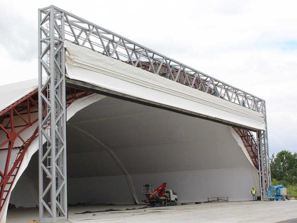 Ангарные ворота шторного типа мультисекционные 2