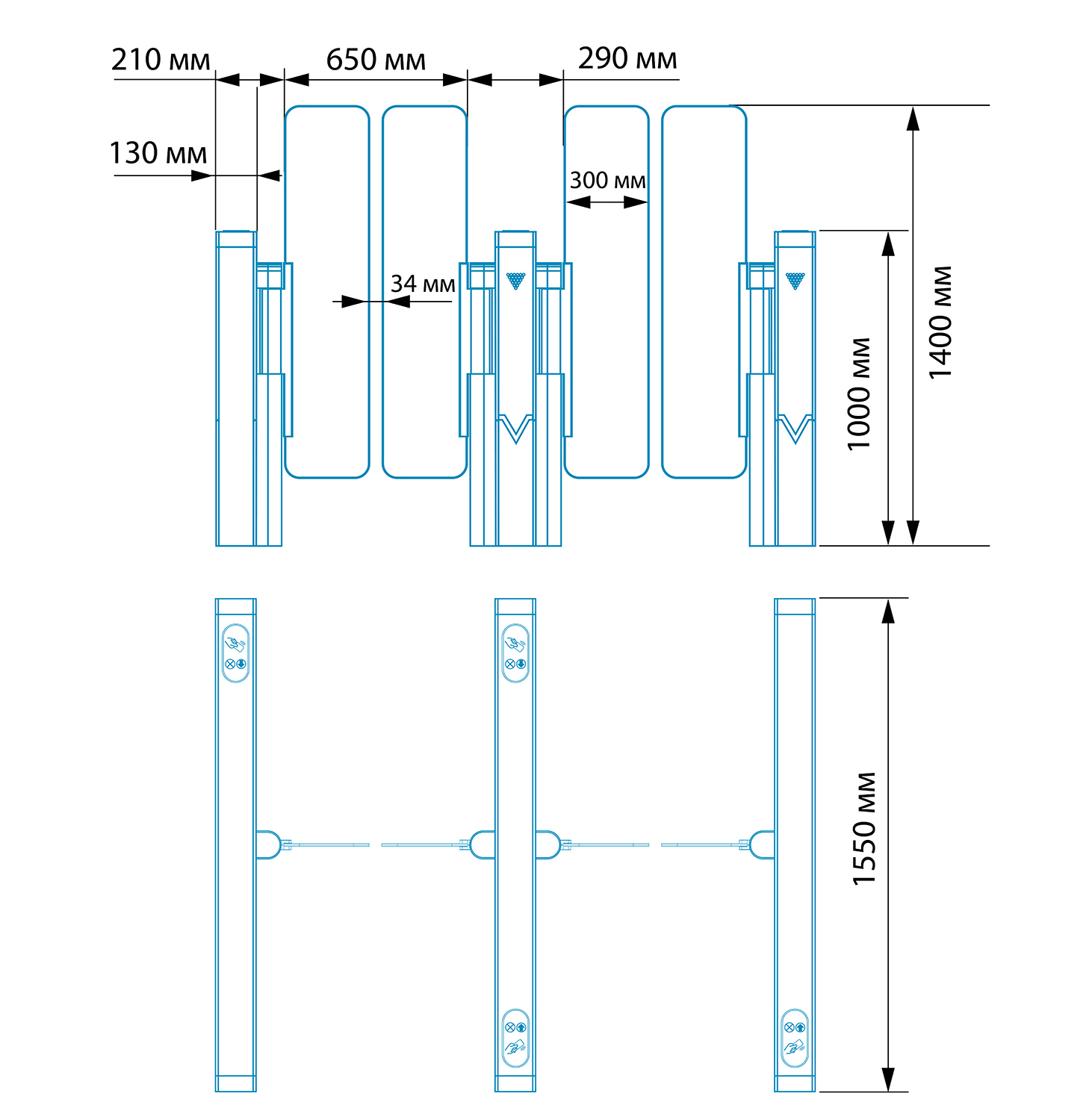 Турникет распашной БЛОКПОСТ Vector 500 1 Турникет распашной БЛОКПОСТ Vector 500 1