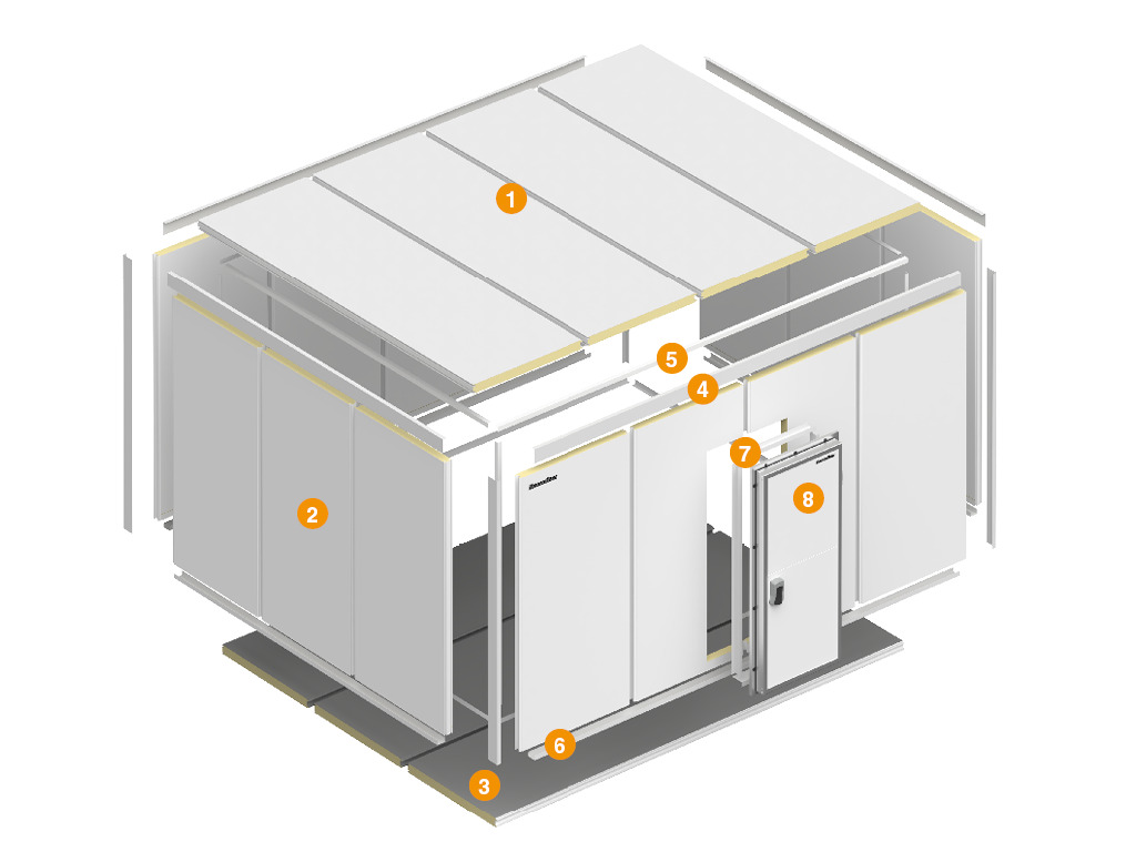 Комплект холодильной камеры Doorhan серии RC-PP 1 взрыв-схема_холодильная-камера