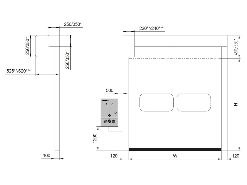 Скоростные рулонные ворота для внутреннего использования из ПВХ 13