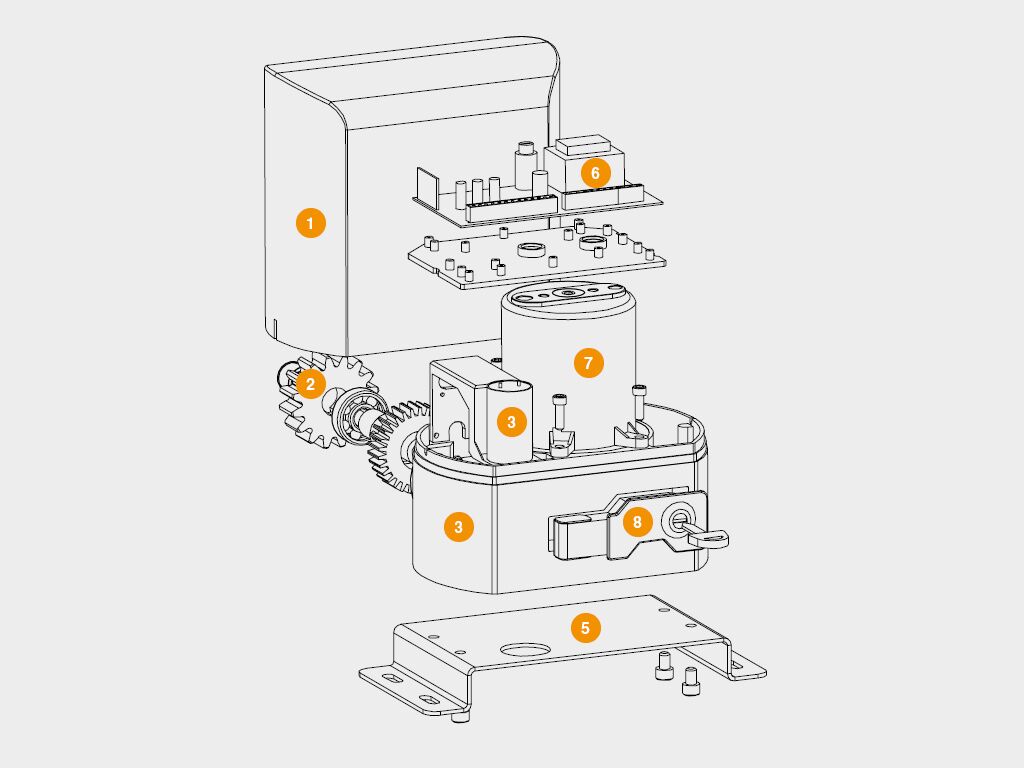 Привод Sliding-500 для откатных ворот + 2 пульта 5