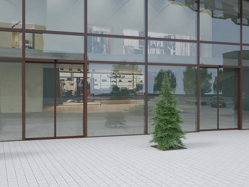 Комплект телескопической раздвижной двери (четыре подвижные и две неподвижные лайтстворки и фрамуга) для привода AD-SP-TELESCOPE 7