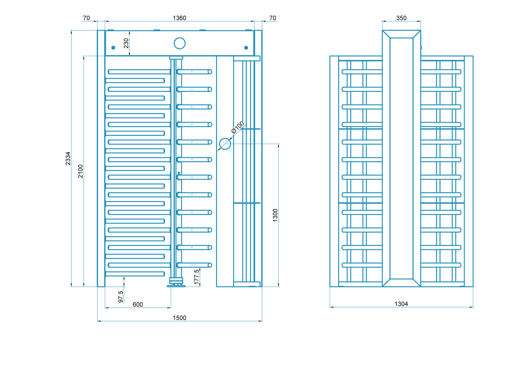 Турникет полноростовой БЛОКПОСТ СТ 1A СЕРИЯ СПЕКТР Z 1