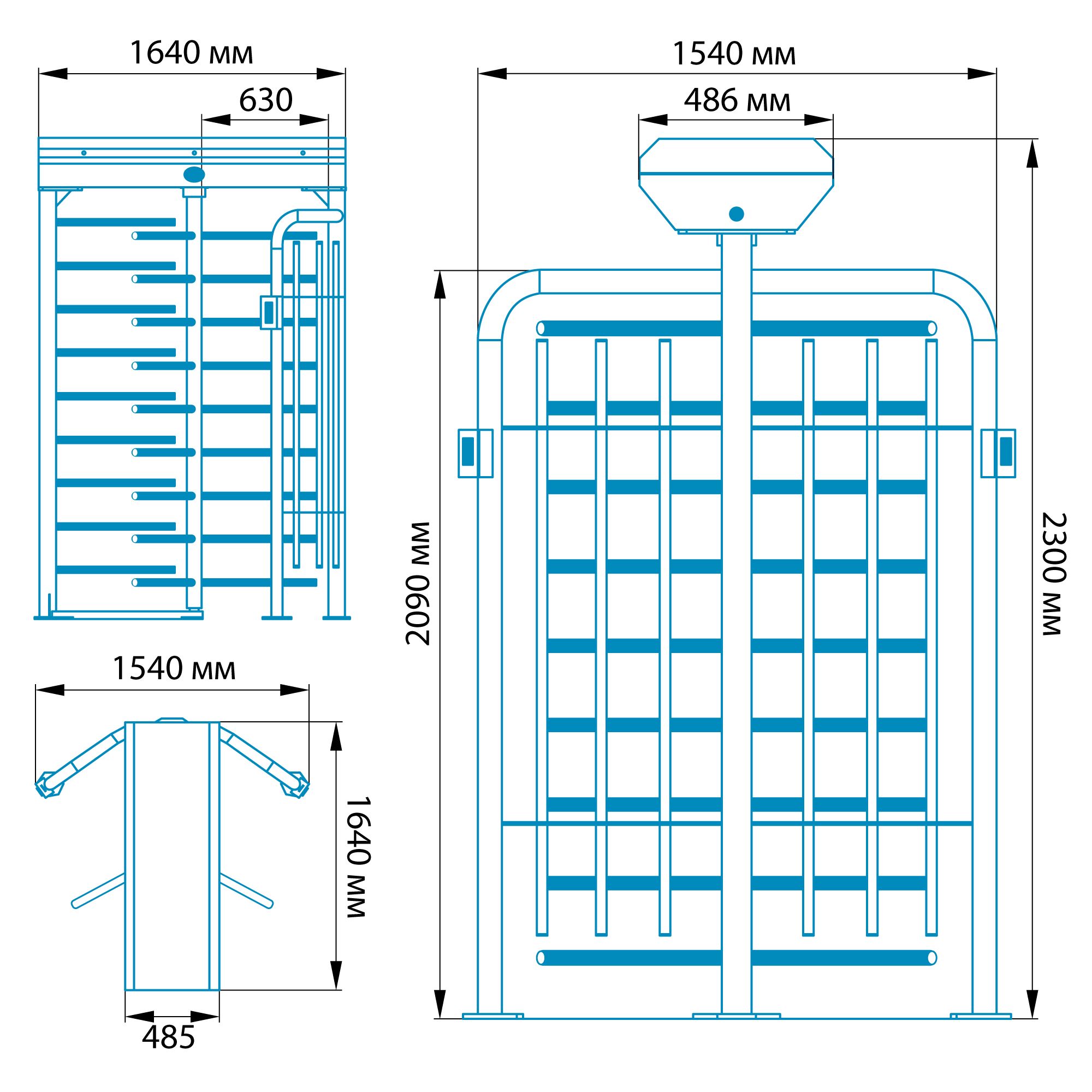 Полноростовой турникет БЛОКПОСТ РСТ 700 1 Полноростовой турникет БЛОКПОСТ РСТ 700 1