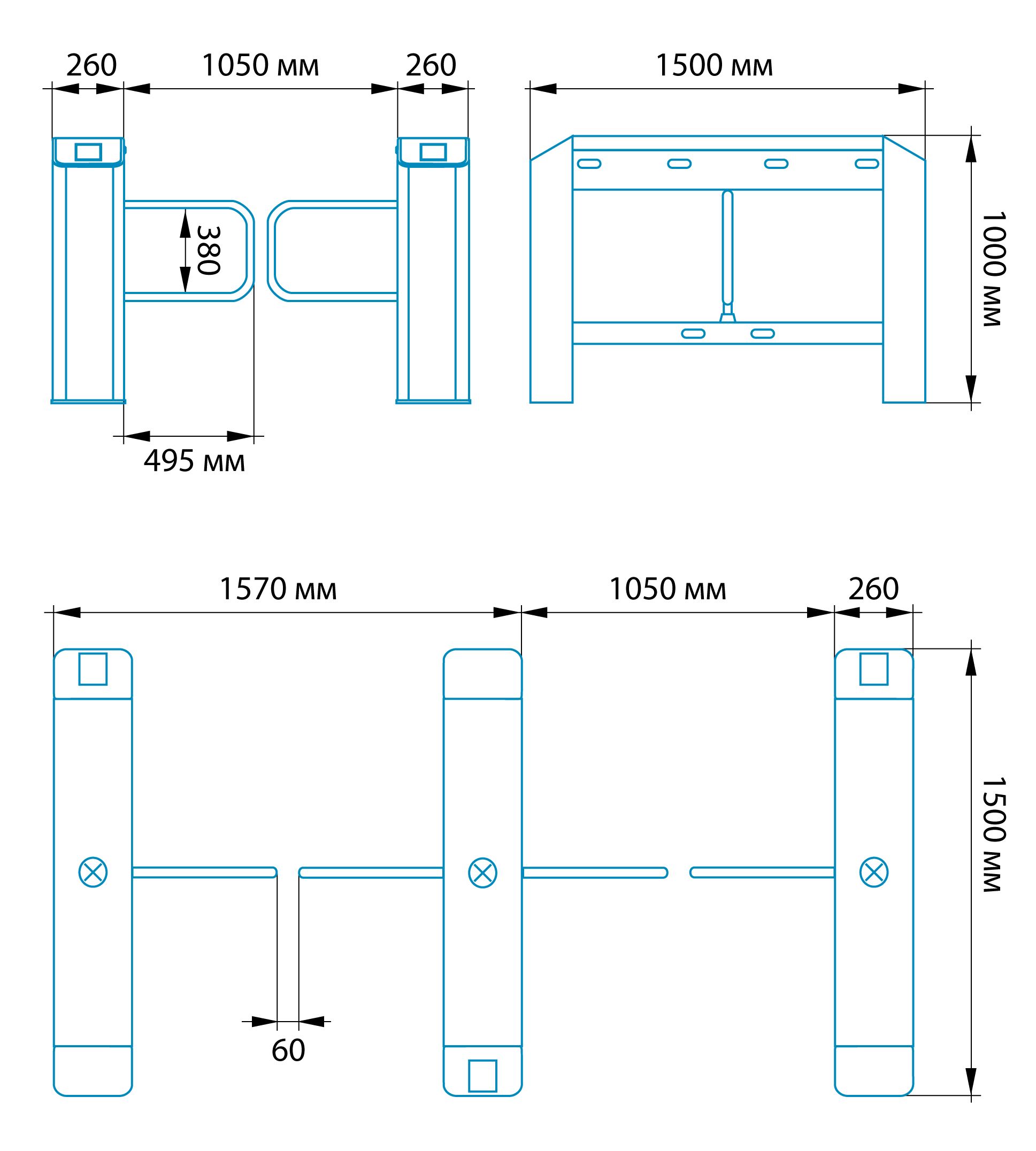 Турникет распашной БЛОКПОСТ СДВ 500 1 Турникет распашной БЛОКПОСТ СДВ 500 1