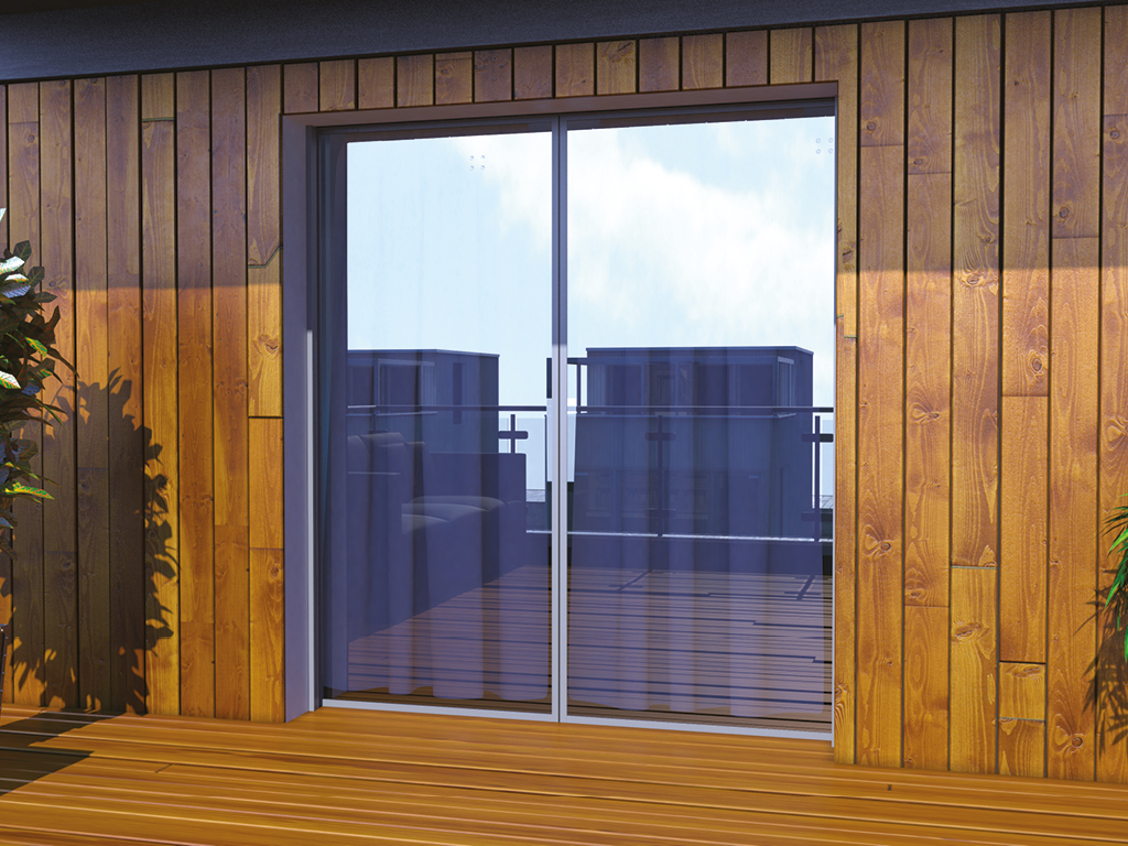 Комплект телескопической раздвижной двери (четыре подвижные и две неподвижные лайтстворки и фрамуга) для привода AD-SP-TELESCOPE 8