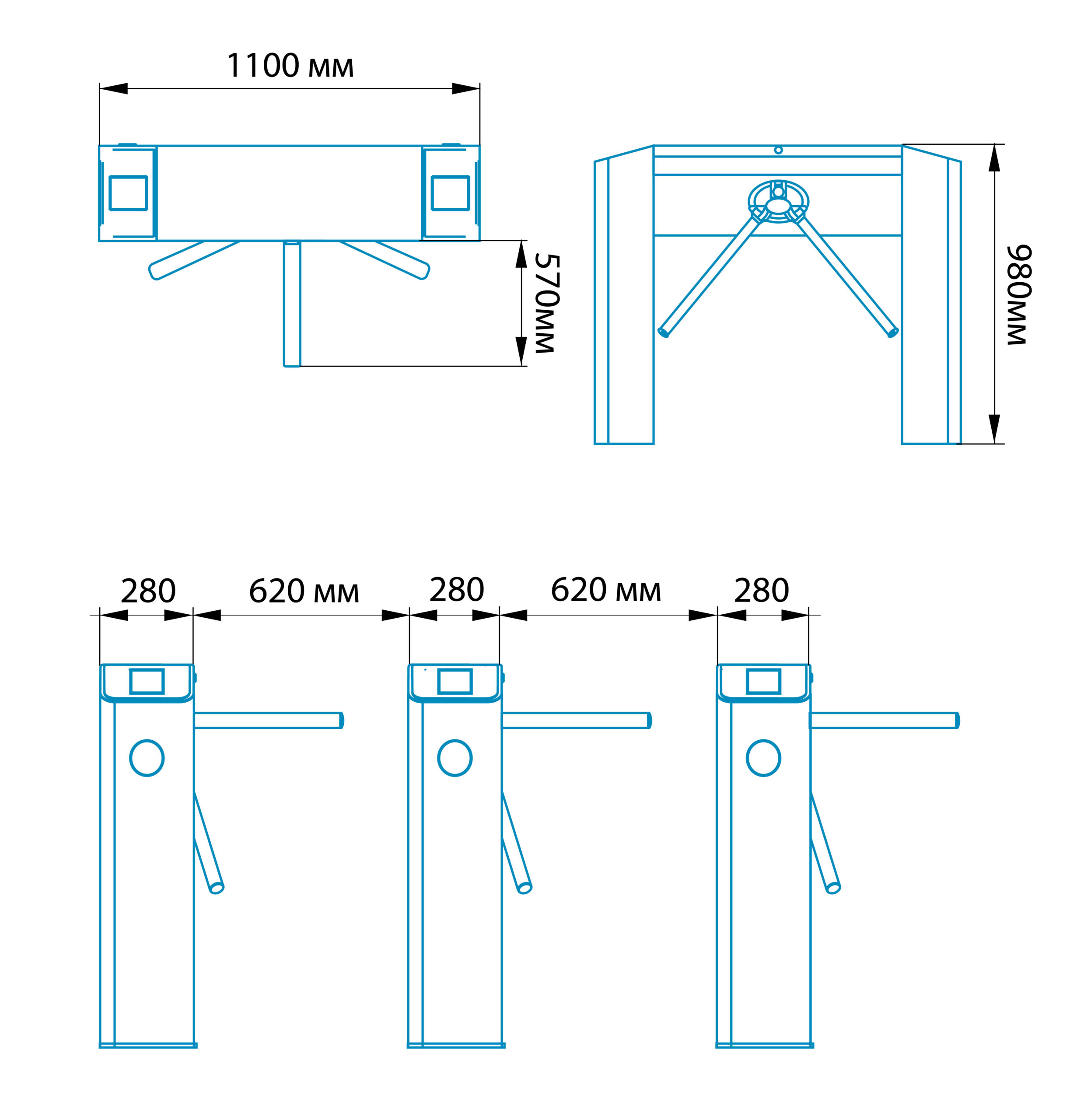 Турникет-трипод БЛОКПОСТ ТМБ 800 1 Турникет-трипод БЛОКПОСТ ТМБ 800 1