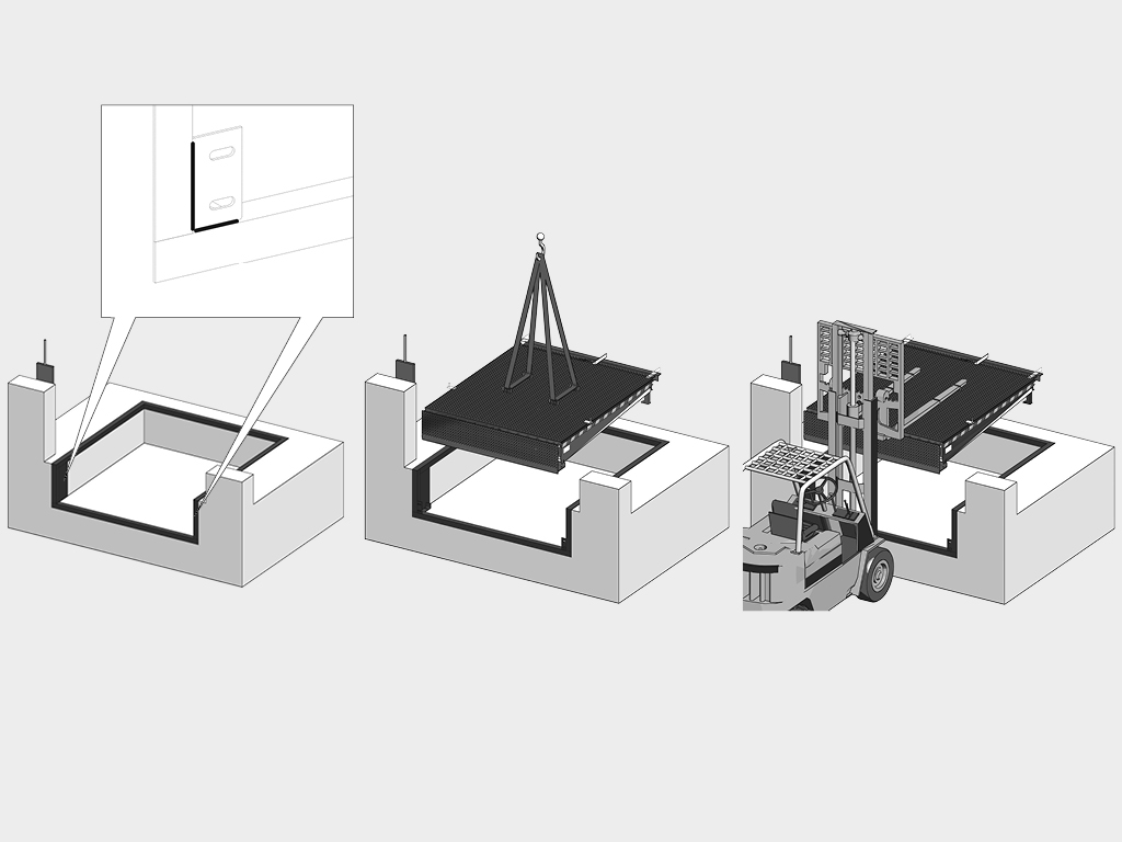 Платформа уравнительная консольного типа с поворотной аппарелью 2 Платформа уравнительная консольного типа с поворотной аппарелью 2