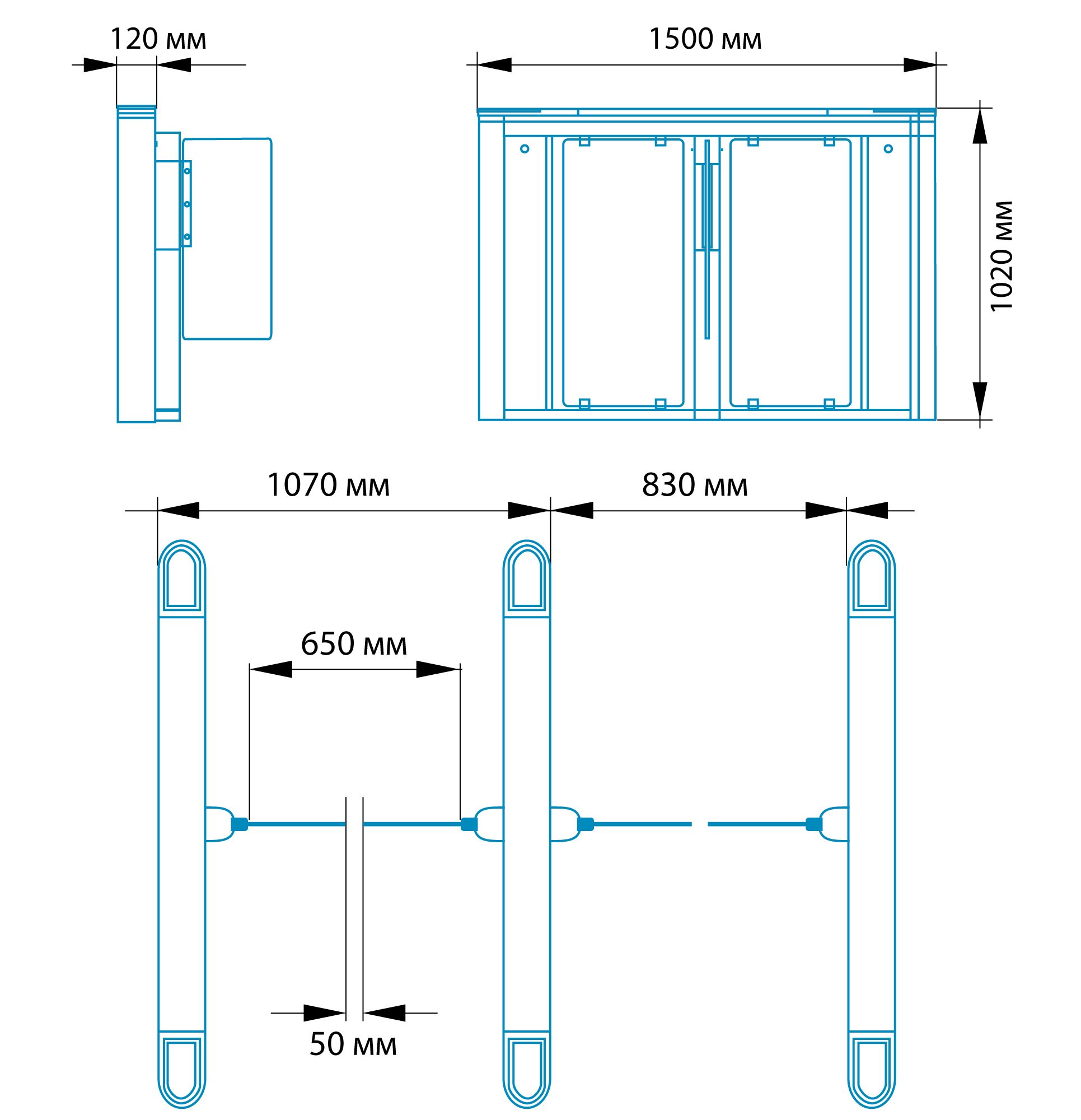 Турникет распашной БЛОКПОСТ РСП 800 1 Турникет распашной БЛОКПОСТ РСП 800 1