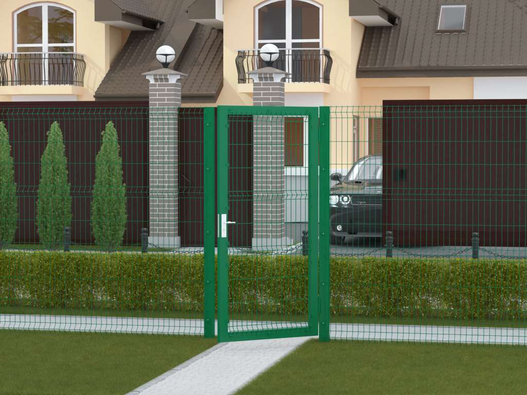 Калитка со стальной рамой и заполнением сварной сеткой 9