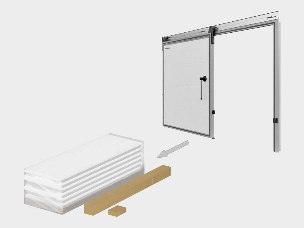 Холодильные откатные двери IsoDoor IDS1 для морозильных камер 18