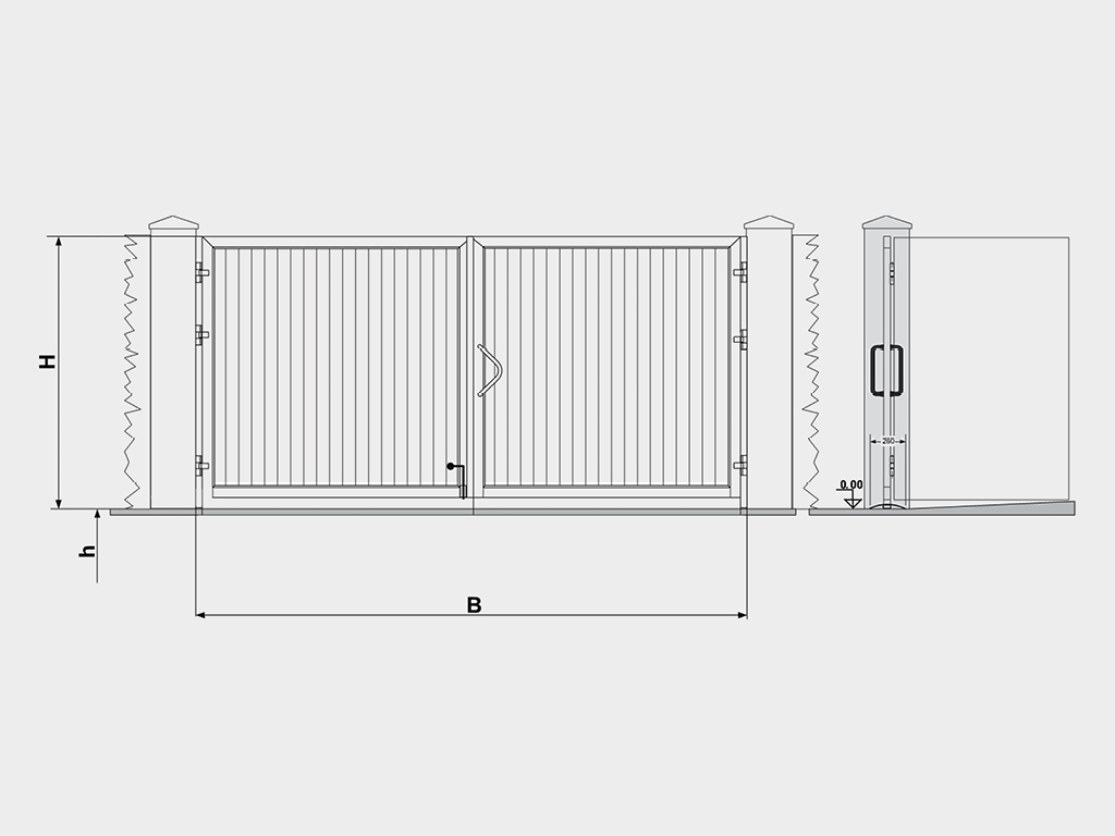 Распашные ворота из сендвич-панелей 32