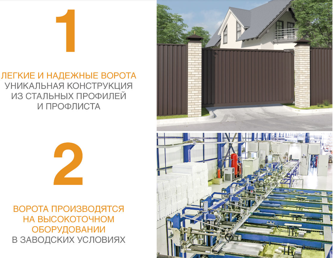 Откатные ворота из профлиста Revolution 9