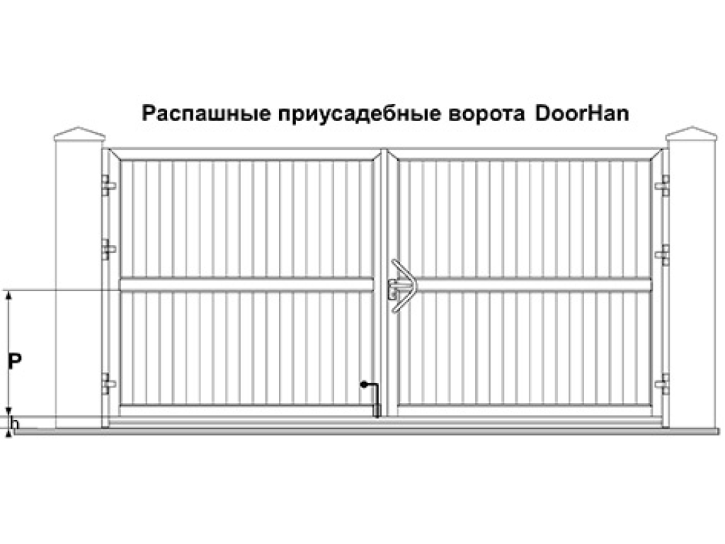 Распашные ворота из сендвич-панелей 36