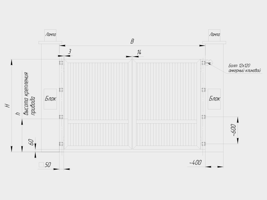 Распашные ворота из сендвич-панелей 34