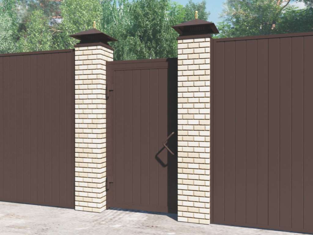 Калитка в алюминиевой раме с заполнением сендвич-панелями PSD-A 6