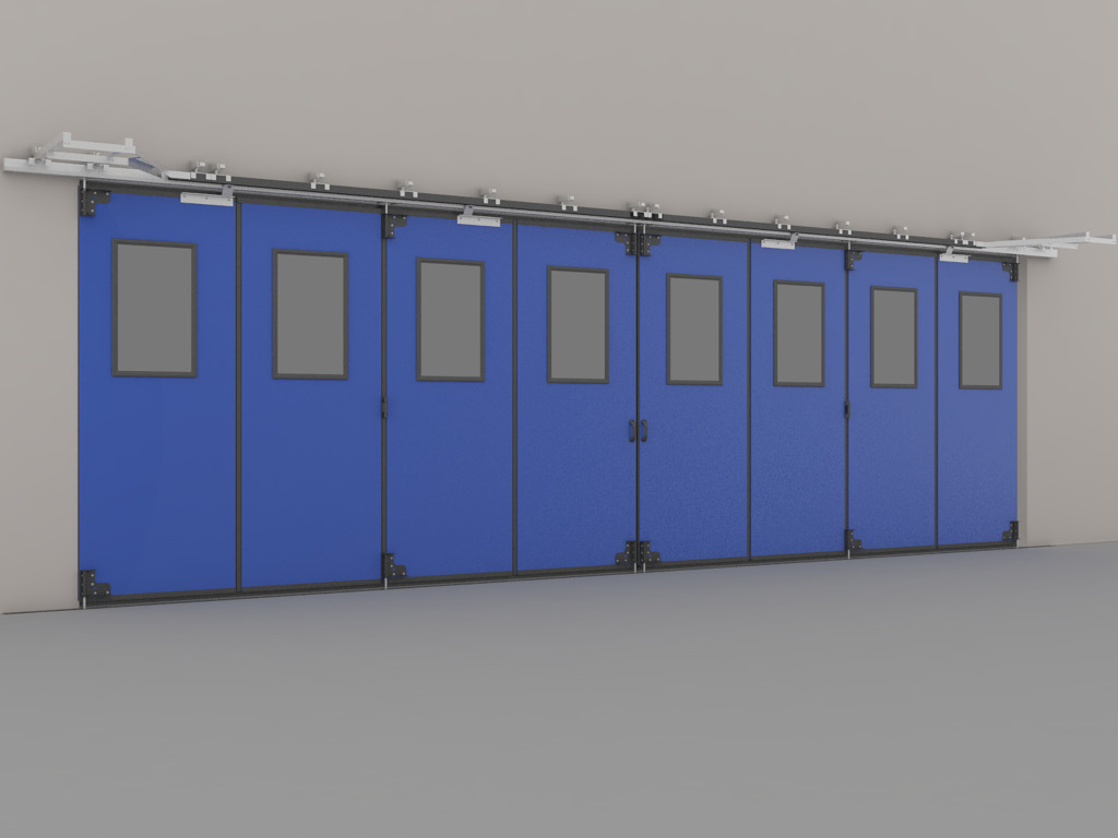 Промышленные складные ворота с нижней направляющей 1 Промышленные складные ворота с нижней направляющей 1