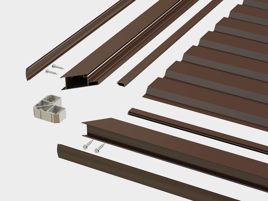 Калитка в алюминиевой раме с заполнением профлистом PSD-P 11