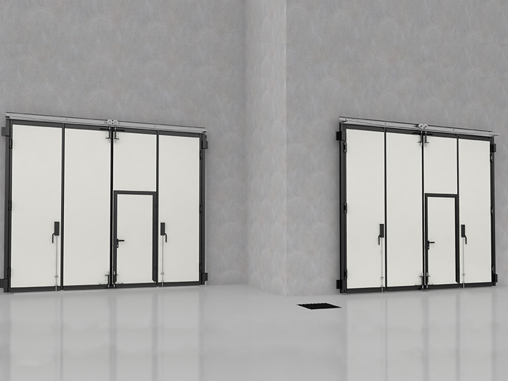 Промышленные складные ворота без нижней направляющей 1 Промышленные складные ворота без нижней направляющей 1