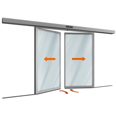 Комплект автоматической раздвижной двери «антипаника» (две подвижные створки «антипаника») для привода AD-SP