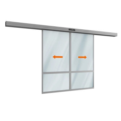 Комплект автоматической раздвижной двери (две подвижные лайтстворки) для привода AD-SP